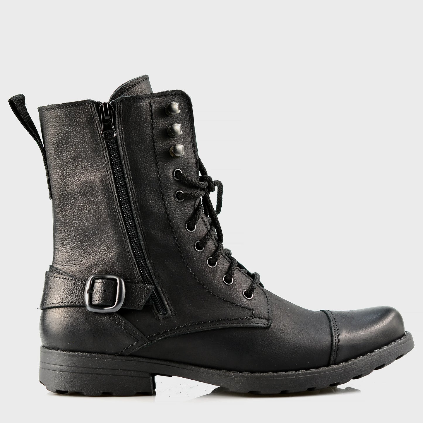 Skórzane męskie wysokie czarne sztyblety - Noah | Jordan Handmade Shoes