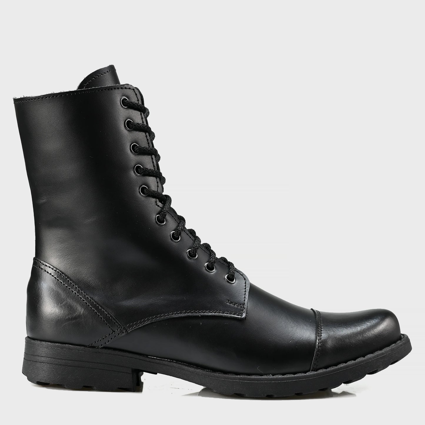 Skórzane męskie wysokie czarne sztyblety - Corvo | Jordan Handmade Shoes