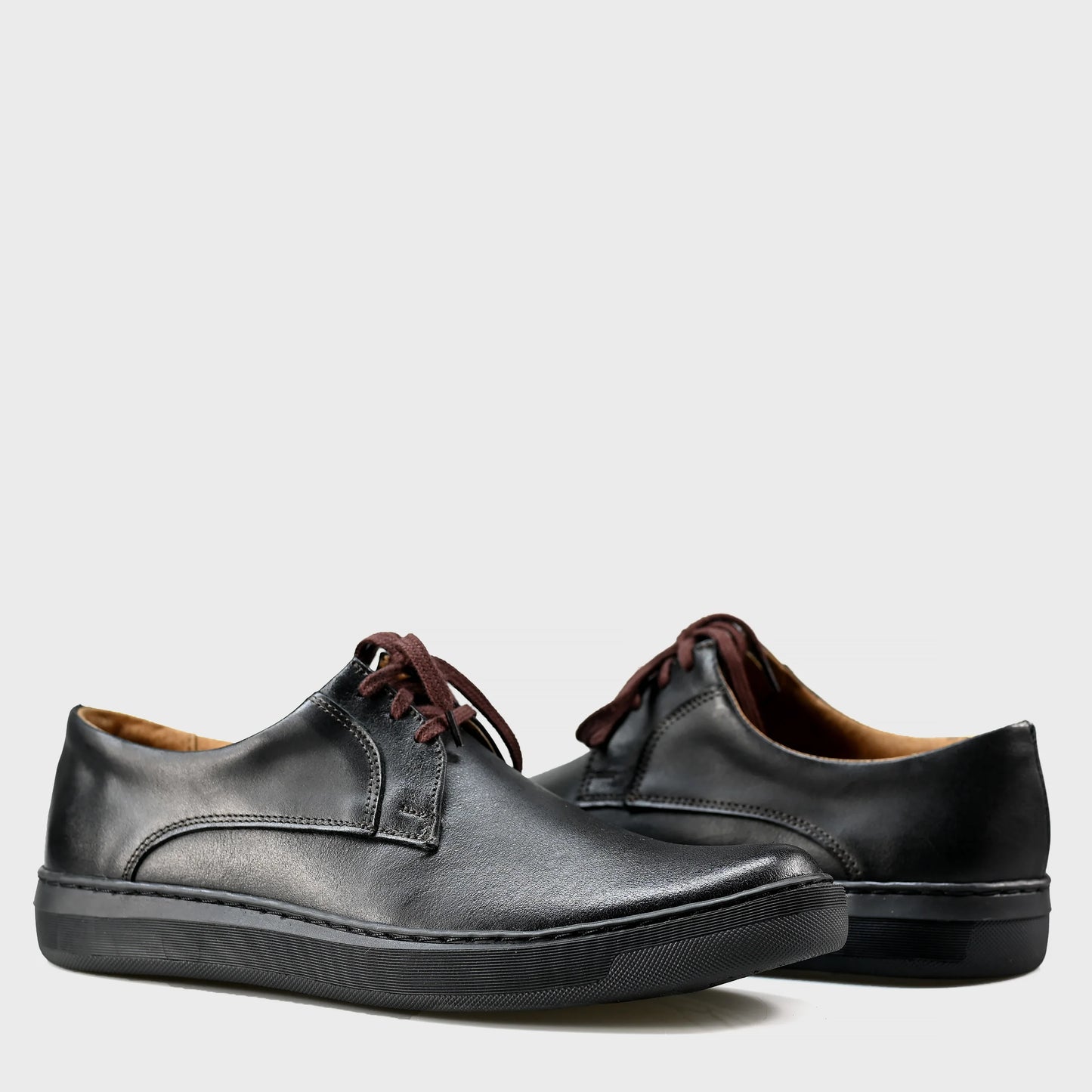Czarne skórzane półbuty męskie – Luca | Jordan Handmade Shoes