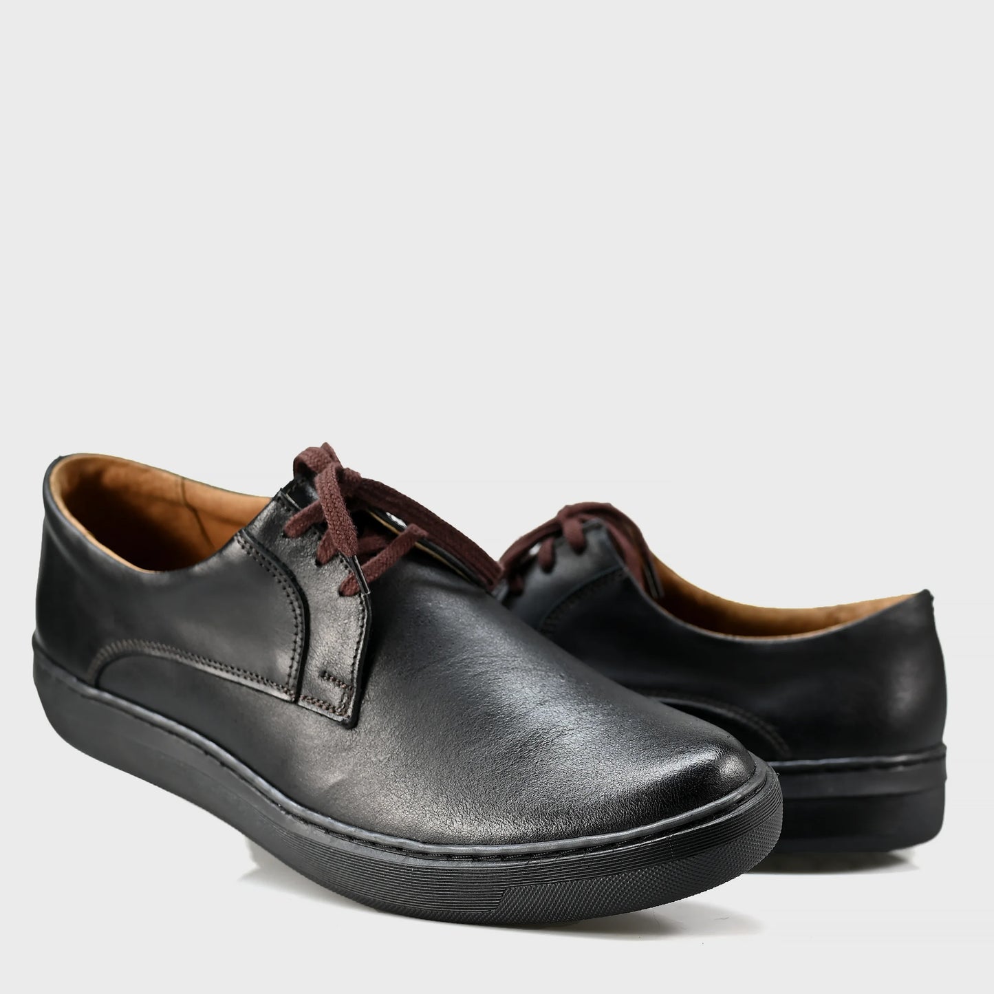 Czarne skórzane półbuty męskie – Luca | Jordan Handmade Shoes