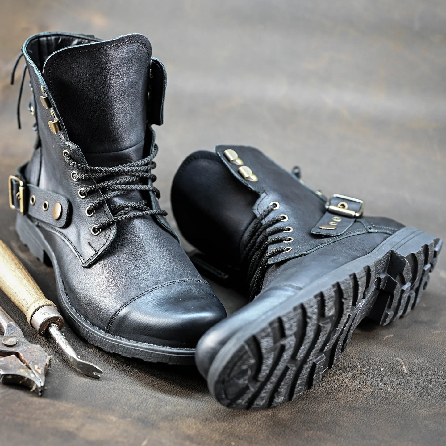 Sztyblety męskie skórzane czarne – Fabian | Jordan Handmade Shoes