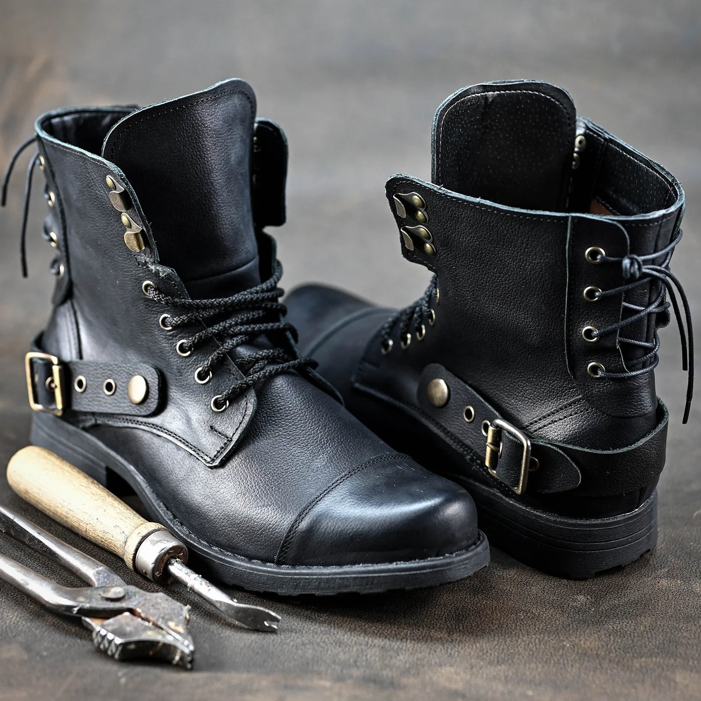 Sztyblety męskie skórzane czarne – Fabian | Jordan Handmade Shoes