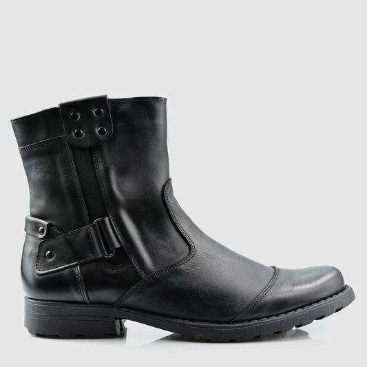 Sztyblety męskie skórzane czarne – Casual | Jordan Handmade Shoes